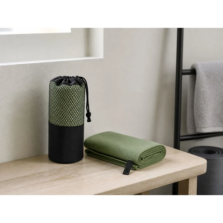 Mikrofaser-Sporthandtuch schnelltrocknend für Yoga und Fitness Grün 40 x 80 cm für Dekoration – Bild 2