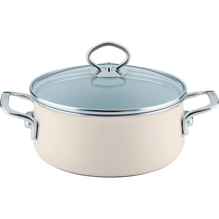 Riess Emaille Kasserolle 20 cm 2 l Nouvelle Avorio Top 3000