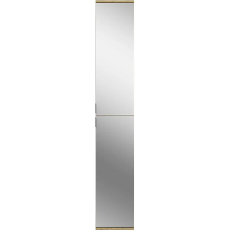 Schuhschrank mit Spiegel Line-Up in Eiche 30 x 193 cm – Bild 2