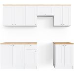 Küchenzeile Bergamo Weiß 240 cm , AP Goldkraft Vicco