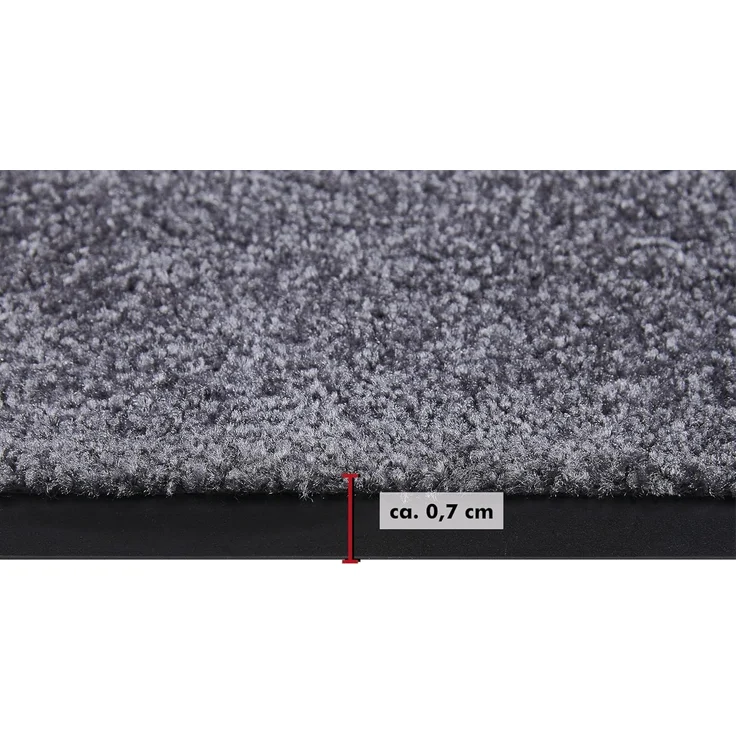 Andiamo 'Super Wash & Clean' Fußmatte, Made in Belgium, rechteckig, Höhe: 7 mm, rutschhemmend, waschbar, Grau, 90x120 cm (Rechteckig) – Bild 5