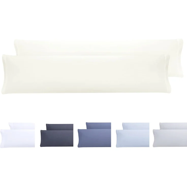 Kissenbezüge, extra weiche Mikrofaser, hypoallergen, Set mit 2 Kissenbezügen 150X40 cm Beige
