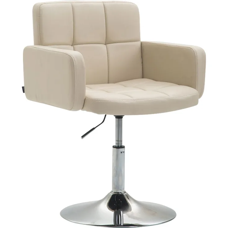CLP Lounger Los Angeles Kunstleder Loungesessel mit Trompetenfuß,creme