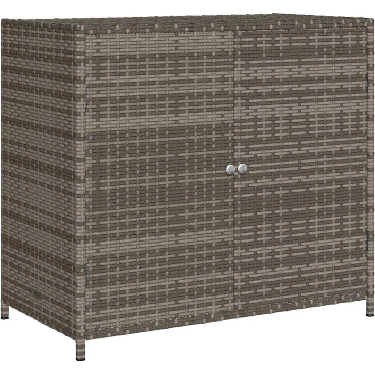 vidaXL Gartenschrank Grau 83x45x76 cm Poly Rattan 365545 – Bild 4