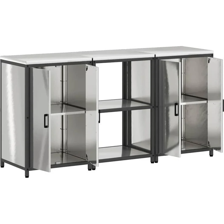 vidaXL Aufbewahrungsset für die Küche HATTEM 3 stk. Silber Edelstahl 3392698 – Bild 8