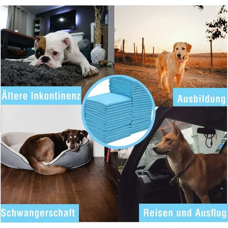 Clanmacy Hundematte Trainingsunterlagen Welpenunterlage Hunde Toilette 60x45cm/60x60cm – Bild 3