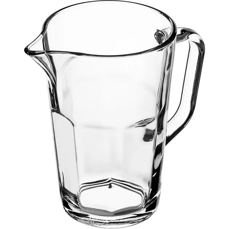KADAX Krug, Glaskanne, Glaskrug aus robustem Glas, Wasserkrug mit Auslauf und handlichem Griff, Glaskaraffe für kalte Getränke, Saft, Milch, Eistee, transparent – Bild 2