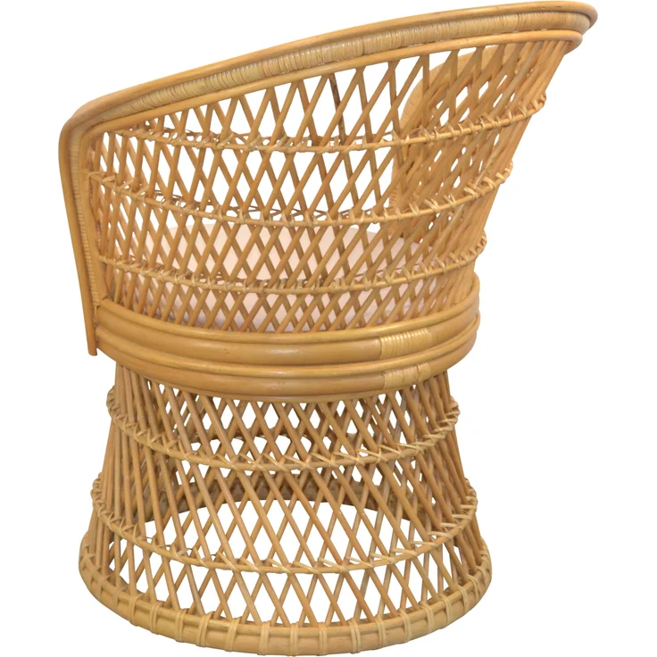 Rattansessel, Thron, Loungesessel aus Rattan handgeflochten, beige, inkl. Kissen – Bild 3