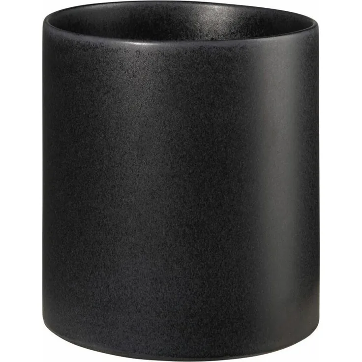 ASA Selection haruko Übertopf Black Iron, Blumentopf, Pfanzentopf, Pflanzkübel, Blumenkübel, Steingut, Schwarz Matt, H 23 cm, 64056174