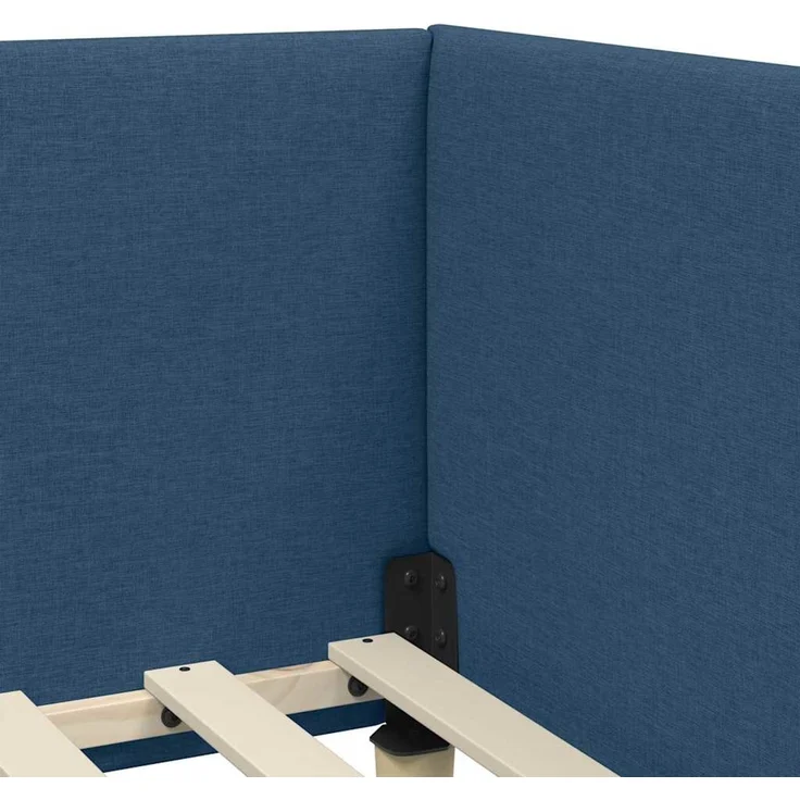 vidaXL Eckbettgestell mit Matratze 2 stk. Blau 100 x 200 cm Stoff 3393756 – Bild 10