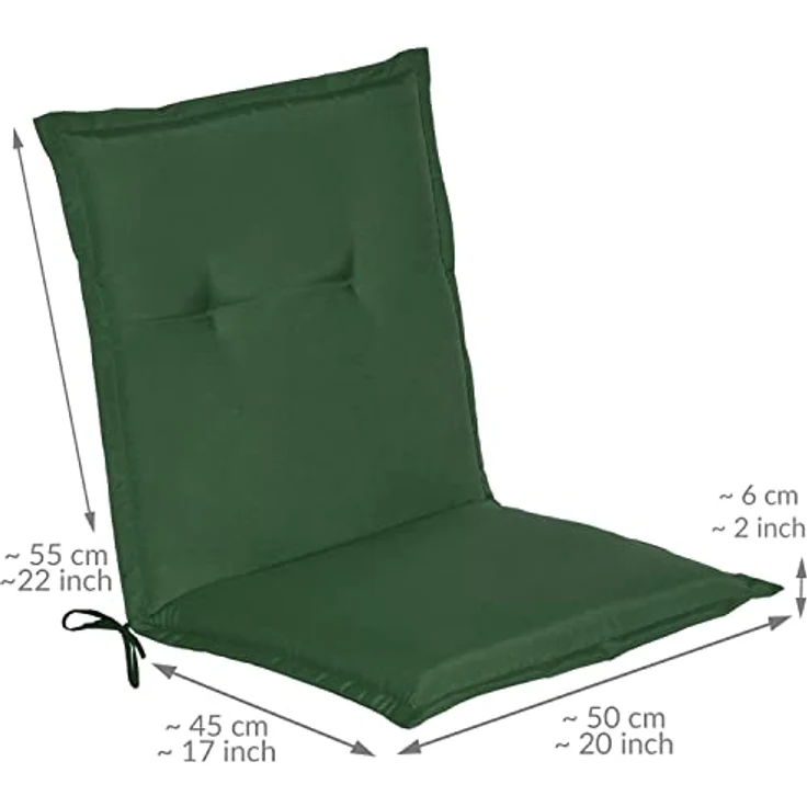 Beautissu 4er Set Niederlehner Auflage Loft NL 100 x 50 x 6 cm dunkelgrün – Bild 4