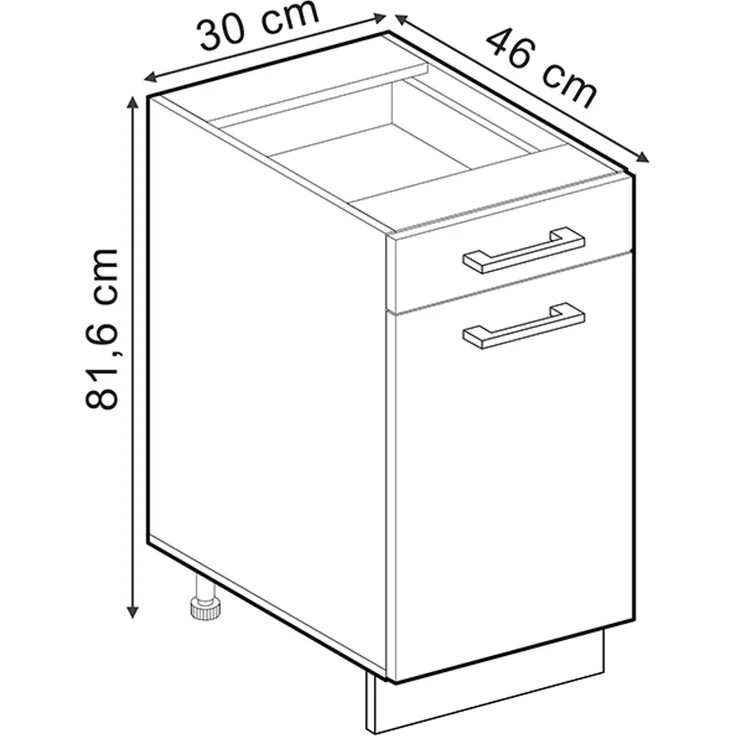 Apothekerschrank R-Line Weiß Landhaus 30 cm ohne Arbeitsplatte Vicco – Bild 2