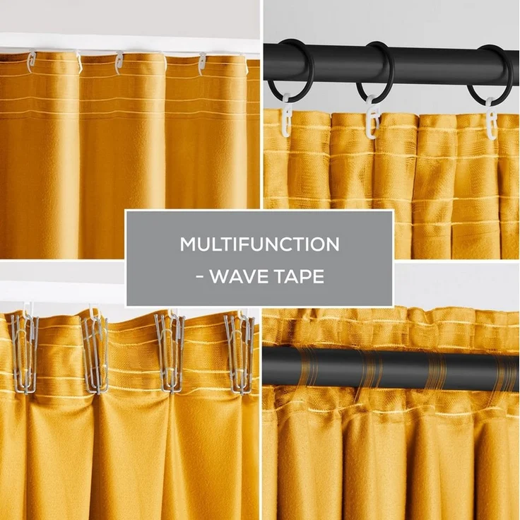 Restilo Gardine Gardine Multifunktionsband Kräuselband Vorhang Verdunkelnd Samt Textil (1 St), Kräuselband, verdunkelnd, Samt Textilien, mit Raffhalter – Bild 2