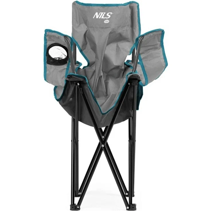NILS Faltbarer Campingstuhl Anglerstuhl Stabiler Outdoor-Stuhl mit Tragetasche Grau – Bild 4