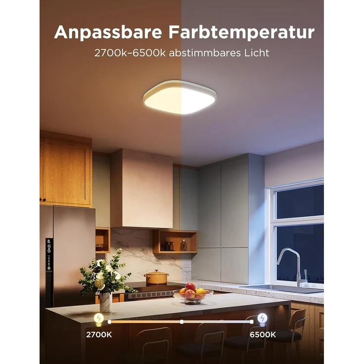 Govee Deckenlampe RGBIC Smart, 24W LED Deckenleuchte dimmbar, 2400LM Deckenlampe Schlafzimmer Kompatibel mit Matter, Alexa & Google Home mit 16 Millionen DIY Farben, für Wohnzimmer Küche Flur, 30cm – Bild 6