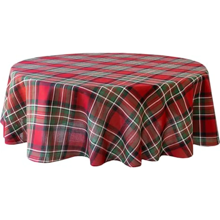 Benson Mills Tischdecke, kariert, garngefärbter Stoff, für Urlaub, Winter und Weihnachten, 178 cm, Rot – Bild 6