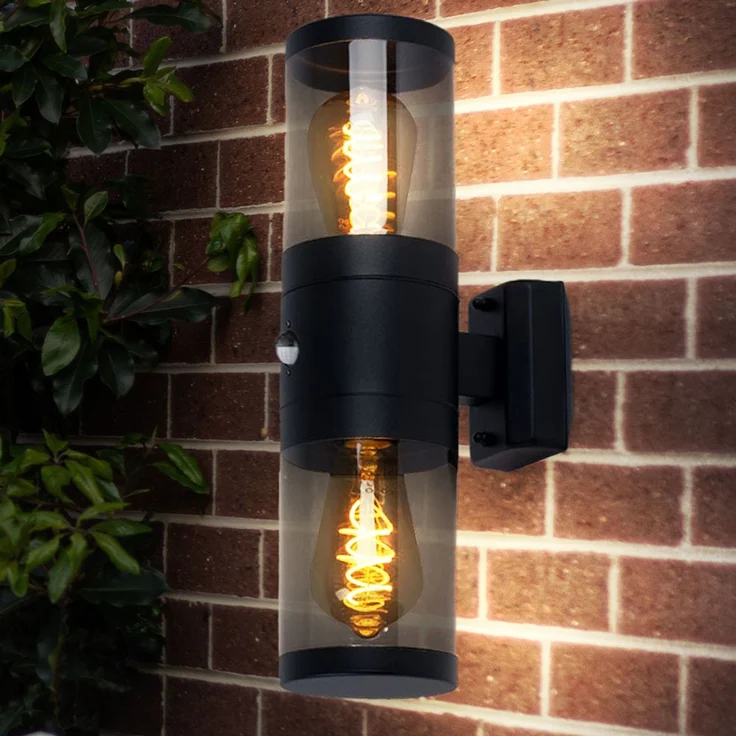 Außenlampe, Up and Down Strahler, Edelstahl, schwarz, H 42cm – Bild 4