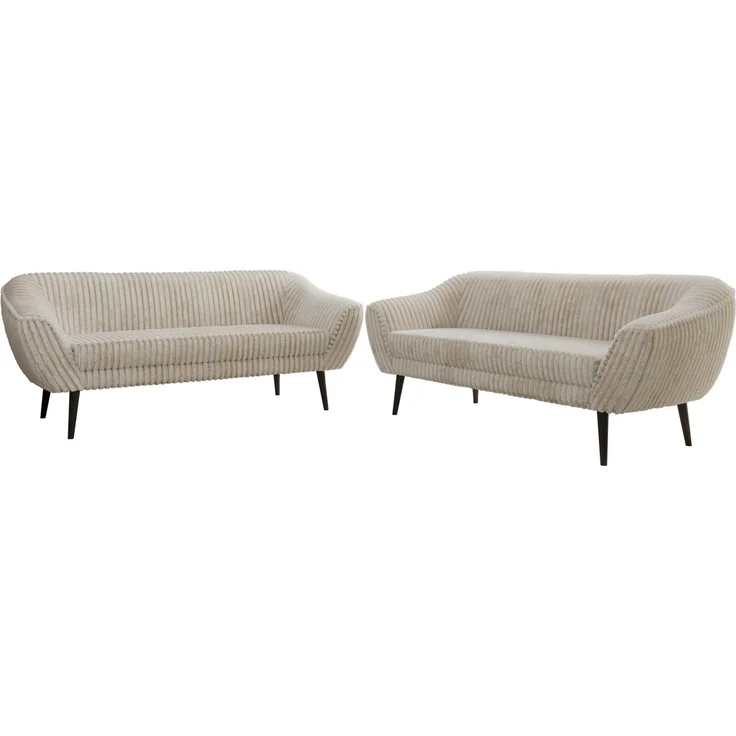 Wohnzimmerset Möbelset PIRS 3-3, Armlehnen, Wellenfederung, schwarze Füße, Dreisitzer Sofa, Polstermöbel Set - Hellgrau Velvet – Bild 6