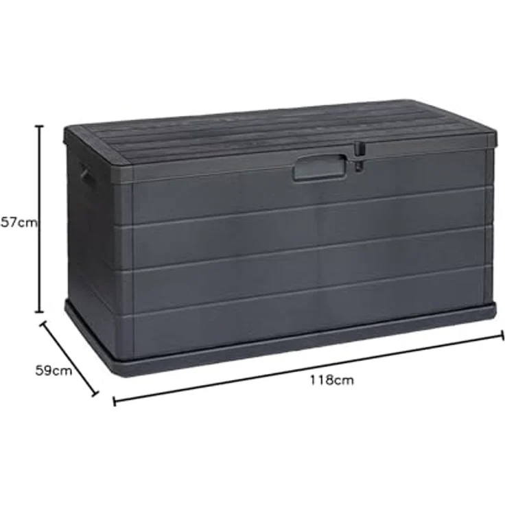 XXXL Kissenbox Anthrazit, Kunststoff, 118 cm, rollbar, regenwasserdicht, wetterbeständig, abnehmbarer Deckel, für bis zu 120 kg geeignet, Made in Italy – Bild 6