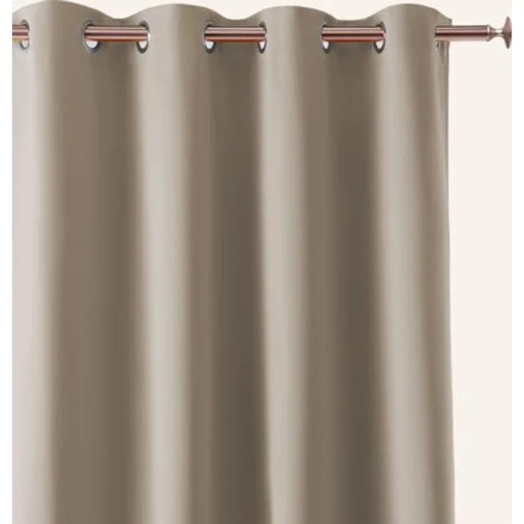 ROOM99 Vorhang mit Silberen Ösen Aura 140x240 cm Breite x Höhe Schiebegardinen Modern Curtain Wohnzimmer Schlafzimmer Beige, 1 Stück – Bild 3