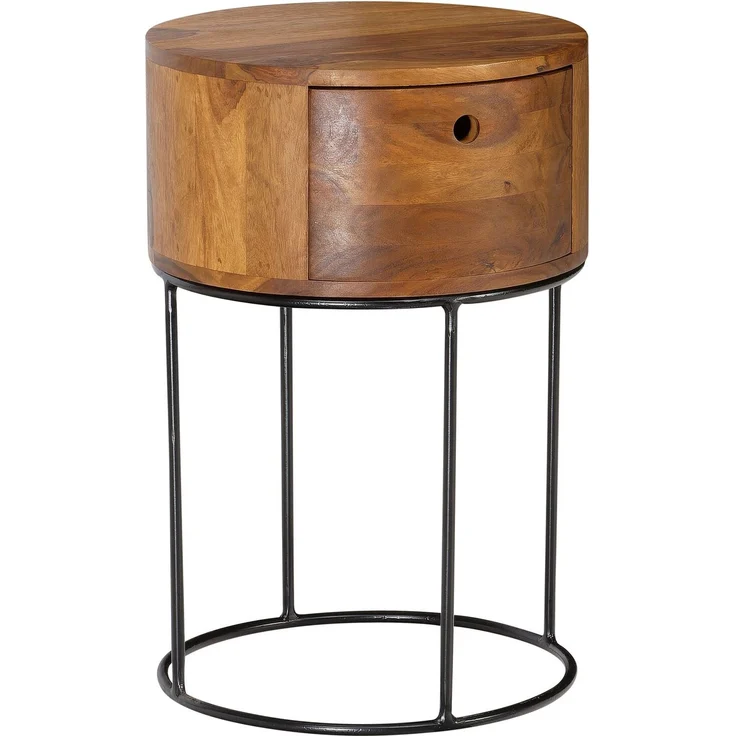 FINEBUY Nachttisch FB56321 (Boxspringbett, Massivholz 40x40x60 cm), Nachtkästchen Stauraum, Nachtkonsolen Schublade – Bild 6