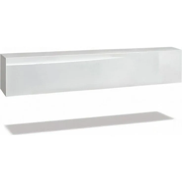 InnoFurn Lowboard Lia hängendes Tv-Board (hängender Fernsehschrank, Weiß matt/Weiß Hochglanz (38,5 x 165 x 30 cm), hängendes Tv-Board, Moderner Fernsehschrank 165 cm lang Fernsehtisch