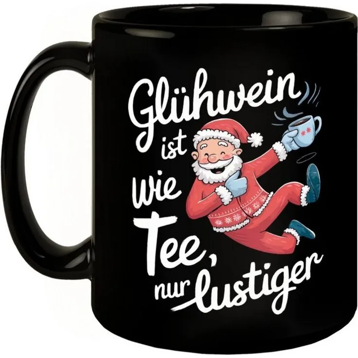 speecheese Tasse Fröhlicher Weihnachtsmann - Glühwein wie Tee nur lustiger