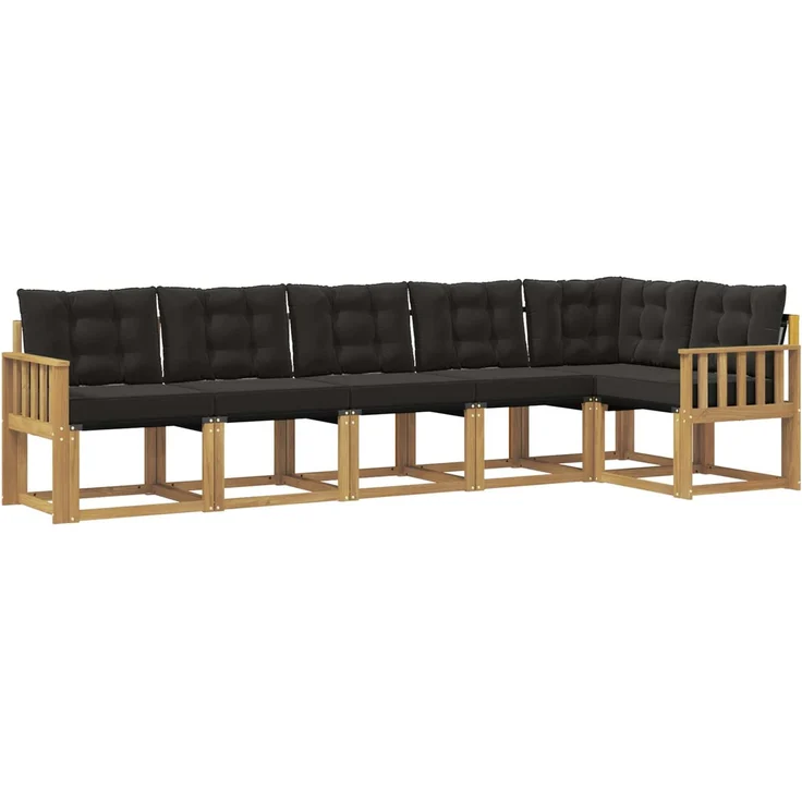 vidaXL Outdoor-Sofagarnitur 6 stk. 6-Sitzer Weiß und Schwarz 3389522 – Bild 2