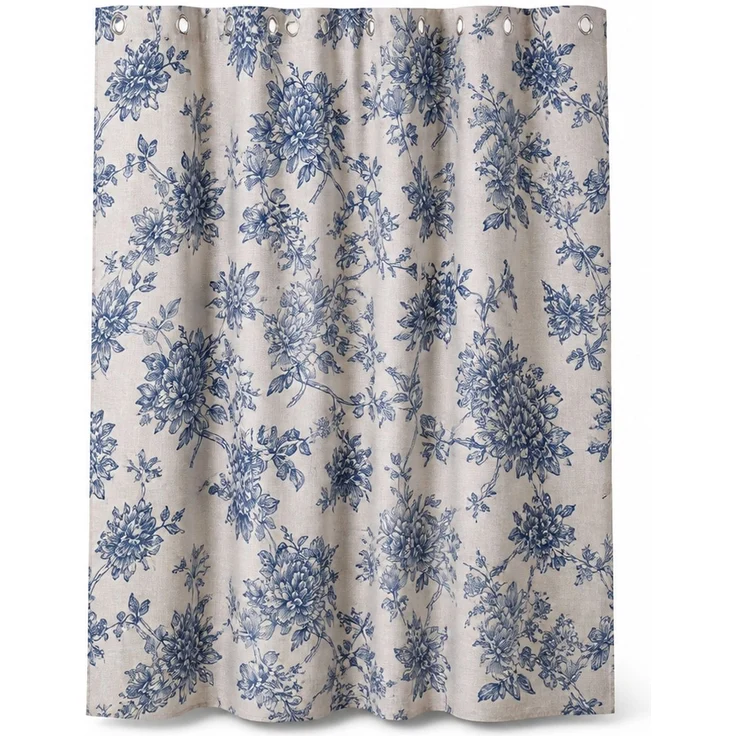 Duschvorhang wasserabweisend und schimmelresistent Blau-Weiß 165 x 180 cm – Bild 1