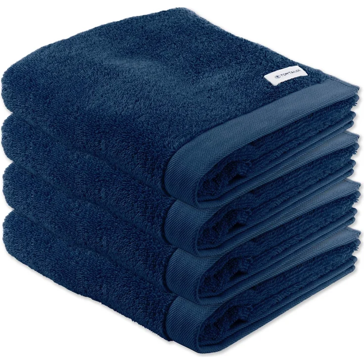 TOM TAILOR Handtuch, 4er Pack - Color Bath Towel, Frottier, Baumwolle Dunkelblau 50x100cm – Bild 1