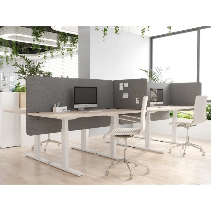 RICOO Akustik Trennwand für Schreibtisch 150 x 60 x 2 cm Filz Grau Büro ZAP1560-G Home Office Pinnwand Schall und Sichtschutz – Bild 3