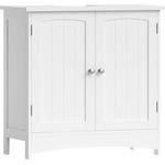 VASAGLE Waschbeckenunterschrank mit 2 Türen und verstellbarer Ablage, 60 x 30 x 60 cm, Weiß