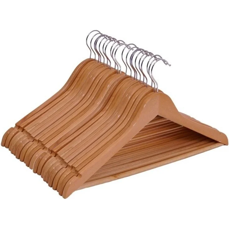 Spetebo Kleiderbügel Holz Kleiderbügel - 20 Stück / natur, (Set, 20-tlg), Garderoben Holzbügel – Bild 2