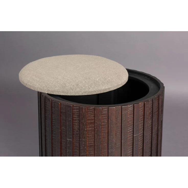 DutchBone Pouf Bay mit Stauraum aus recyceltem Teakholz in Braun 40x40x48 cm – Bild 6