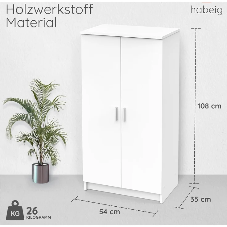 habeig Schuhschrank Schuhschrank Kommode Schrank Holz Schuhregal Kleiderschrank – Bild 3