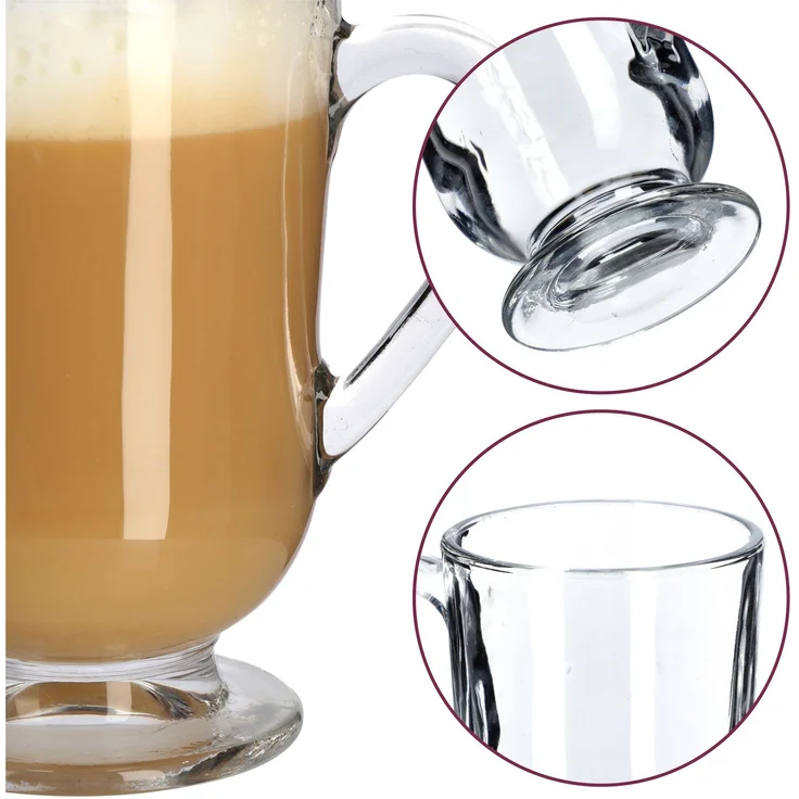 KADAX 12x Kaffee-Latte-Teegläser 300ml Glasset mit Griff – Bild 5
