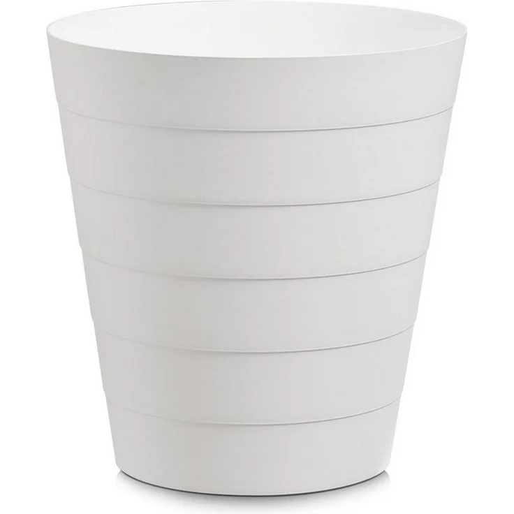 Basera® Mülleimer Papierkorb für Büro, Bad, Jugendzimmer & Kinderzimmer, 13,5 Liter, 29 x 29 x 30 cm, Kunststoff, rund, weiß – Bild 4