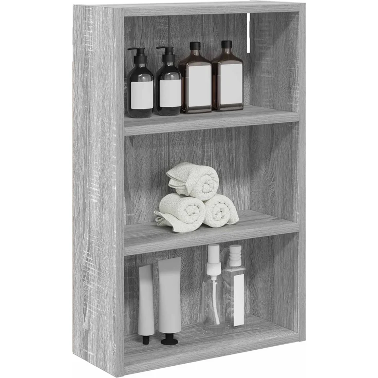 vidaXL Badezimmer-Wandschrank Graues Sonoma 40 x 16 x 62,5 cm 889372 – Bild 2