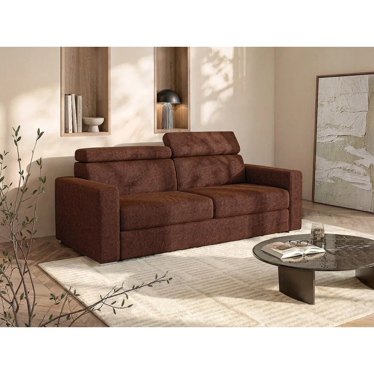 Vente-unique - VIZIR - Schlafsofa - Plastik - Kunststoff (PVC), Metall - Terracotta - 214 x 223 x 110 cm – Bild 2