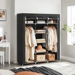 Songmics 'RYG12B' Stoffschrank mit 2 Kleiderstangen, schwarz, 175 x 150 x 45 cm