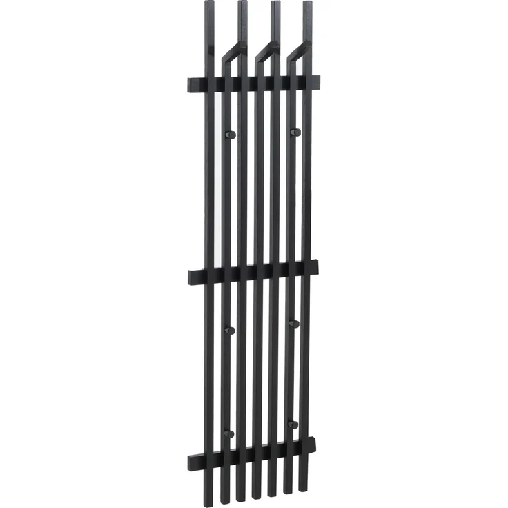 MCA Garderobenpaneel HWC-P57, Wandgarderobe Garderobenleiste Holzgarderobe, Massiv-Holz 135x40cm Eiche ~ schwarz – Bild 7