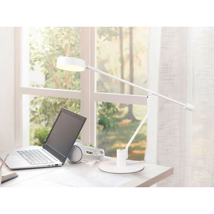 LED Schreibtischlampe MANDURO Weiß, dimmbar & Tageslicht, 64cm groß – Bild 1