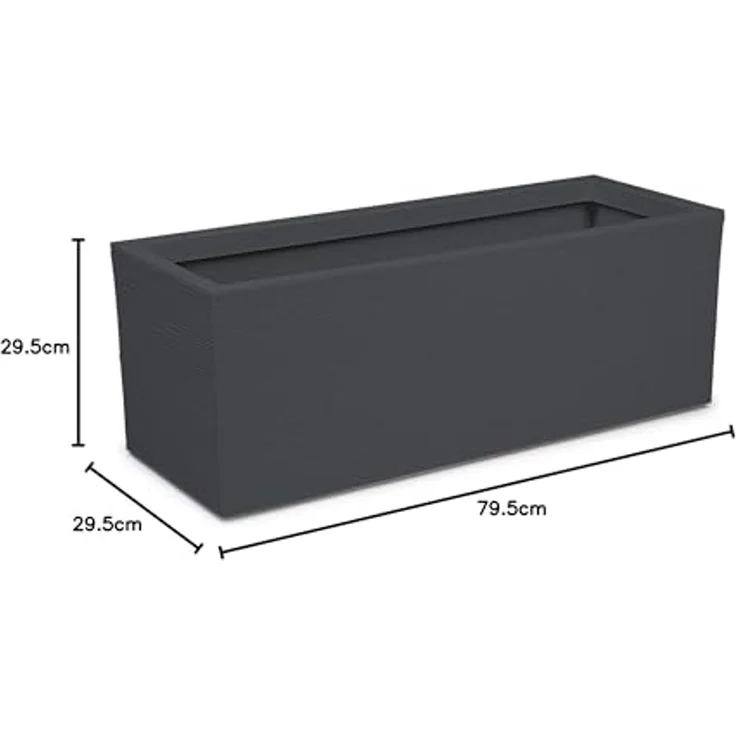 ONDIS24 Blumenkasten Graphit (1 St), 79.5 x 29.5 x 29.5 (H) cm, Pflanzvolumen ca. 57 Liter – Bild 6