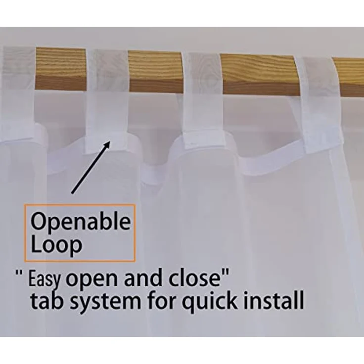 Linentalks transparente Baldachin-Bettvorhänge für King-, Doppel-, Standard- und Einzelbetten, 4-Eck-Bett-Baldachine & Vorhänge, Himmelbett-Vorhänge für Vierpfostenbetten, transparente Vorhänge, weiß – Bild 7