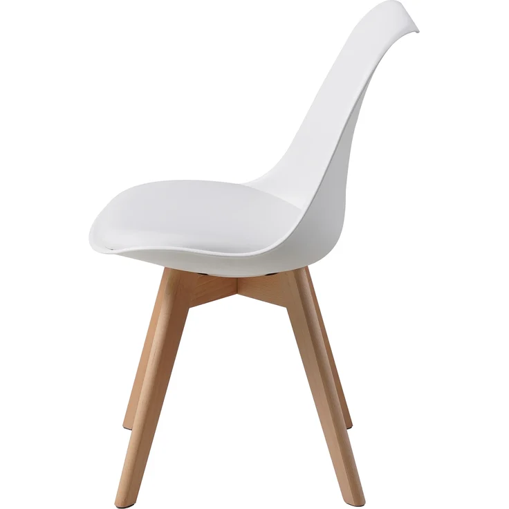 ALBATROS Esszimmerstühle 4er Set AARHUS, Weiss - Beine aus Buche Massiv-Holz, Skandinavisches Retro-Design, bequemer Schalenstuhl - Eleganter Küchenstuhl, Stuhl Esszimmer für Esstisch – Bild 9