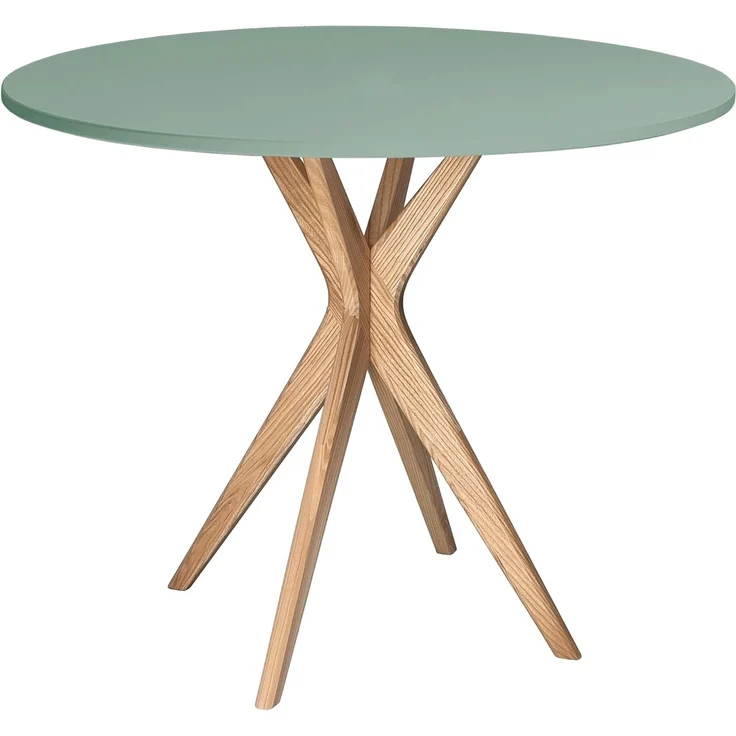Ragaba runder Esstisch, MDF & Massives Eschenholz, Salbeigrün, Ø 70 cm – Bild 1