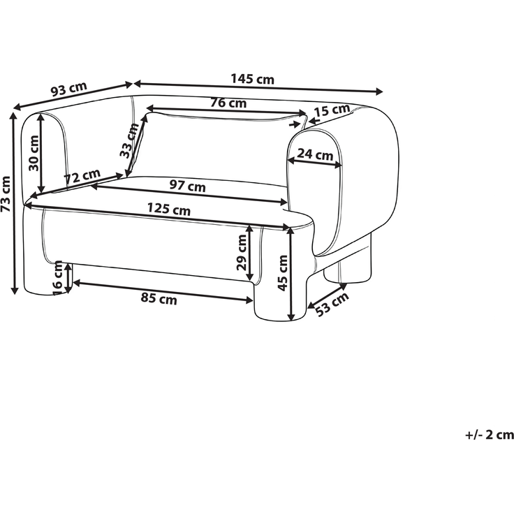 Sofa 2-Sitzer HOGBO Stoff Braun – Bild 2