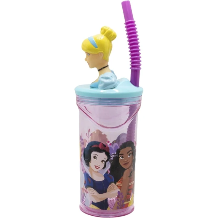 Disney Princess Becher 3D Kindertrinkbecher 360 ml mit Strohhalm & Figurdeckel – Bild 4