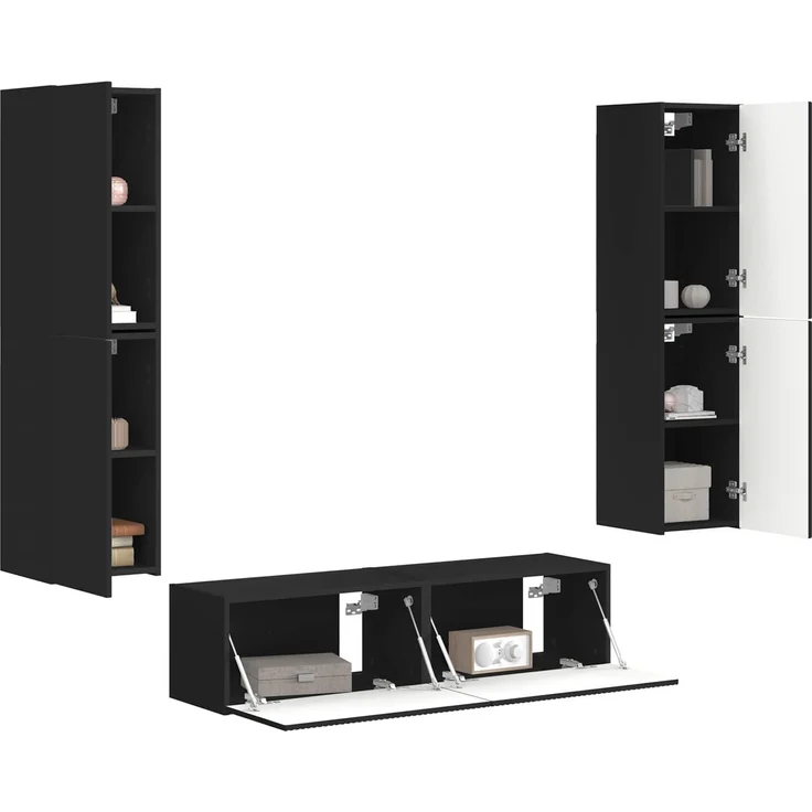 vidaXL TV-Schrankset 6 stk. 31 x 30 x 60 cm Schwarz 3409124 – Bild 3