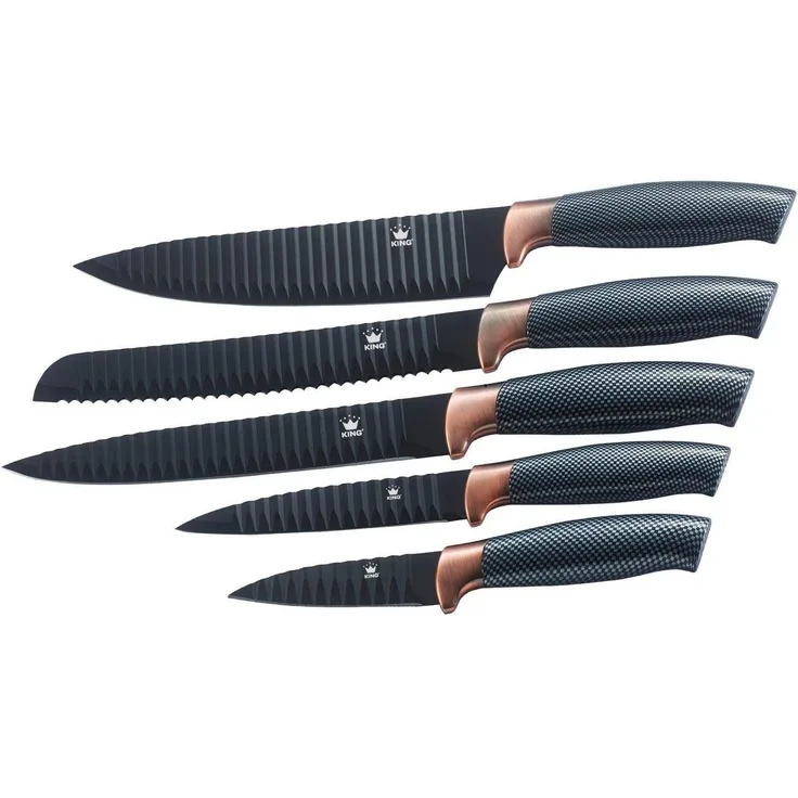 KING Messer-Set Carbon Design (Set, 5-tlg), Wellenschliff